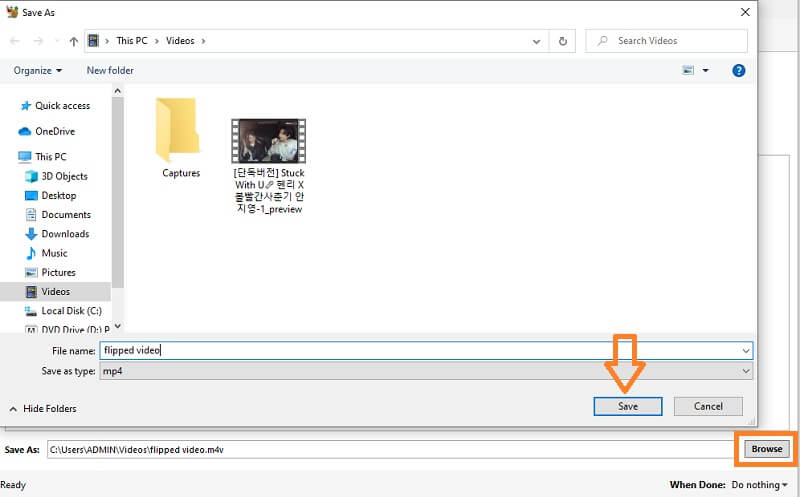 HandBrake gespiegelt gespeichertes Video