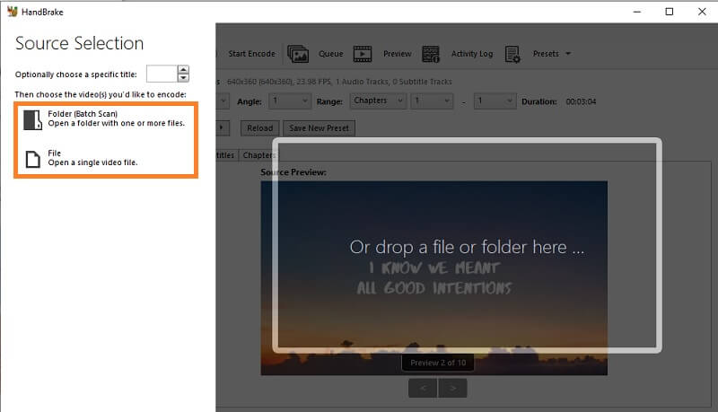 HandBrake Video-Upload-Optionen