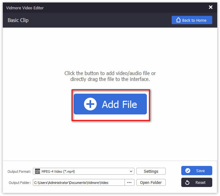 Videodatei für Clip hinzufügen