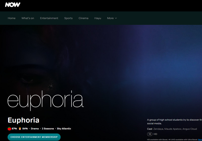 NowTV Euphoria ansehen